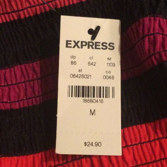 New EXPRESS Love Unites M Rainbow Striped Cropped tube Top - Picture 4 of 6